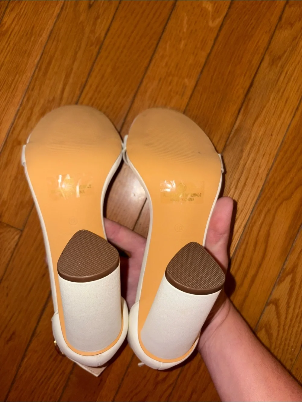 Lulus Kamali Off White Ankle Strap Heels Women’s Size 10